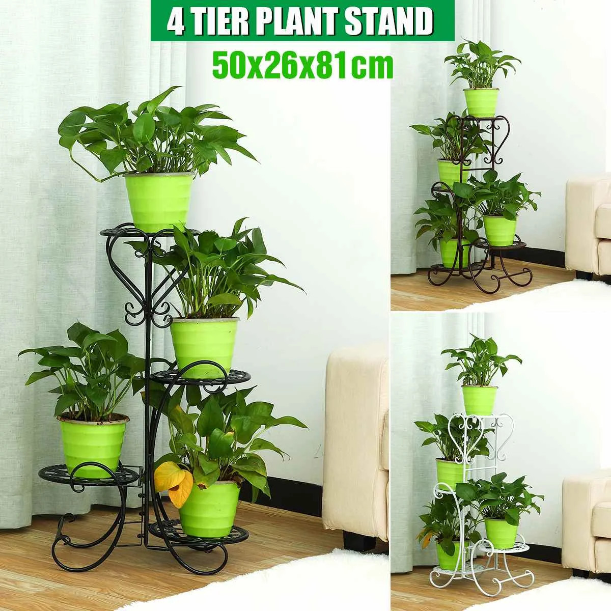

4 Tiers Flower Rack Plant Stand Multi Flower Stand Shelves Bonsai Display Shelf Yard Garden Patio Balcony Pot Plant Stands