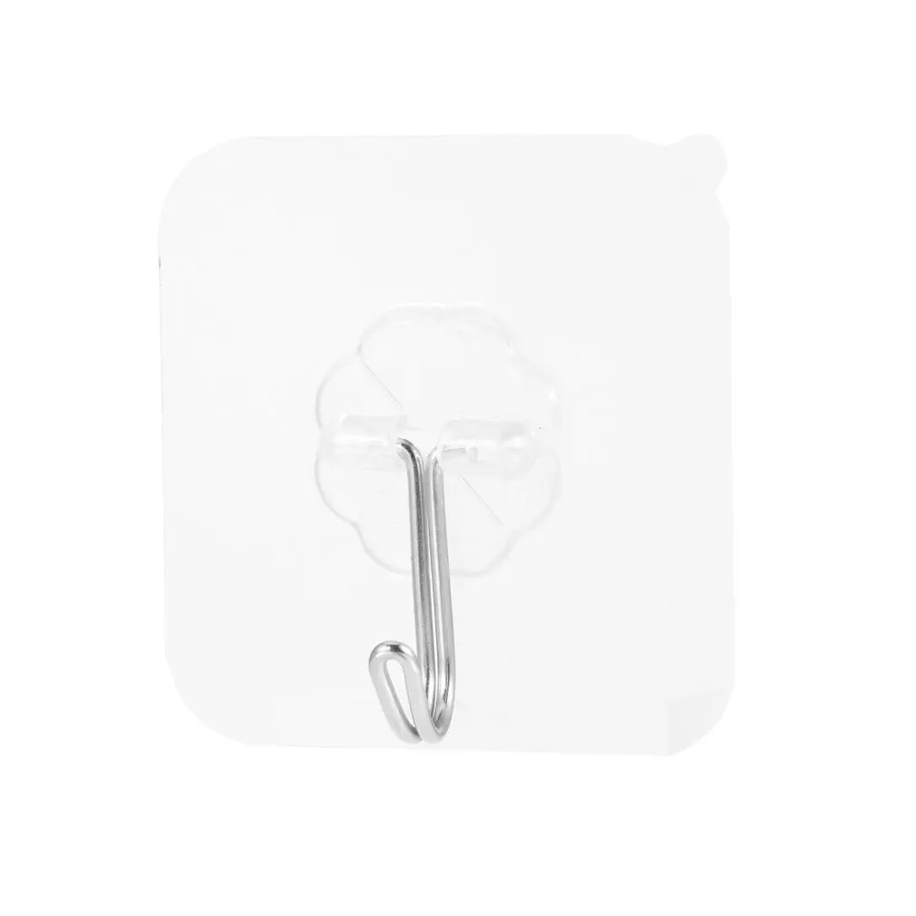 

2/4/6Pcs Wall Hooks Waterproof Oilproof Self Adhesive Transparent Reusable Seamless Hanging Hook for Kitchen Bathroom Office