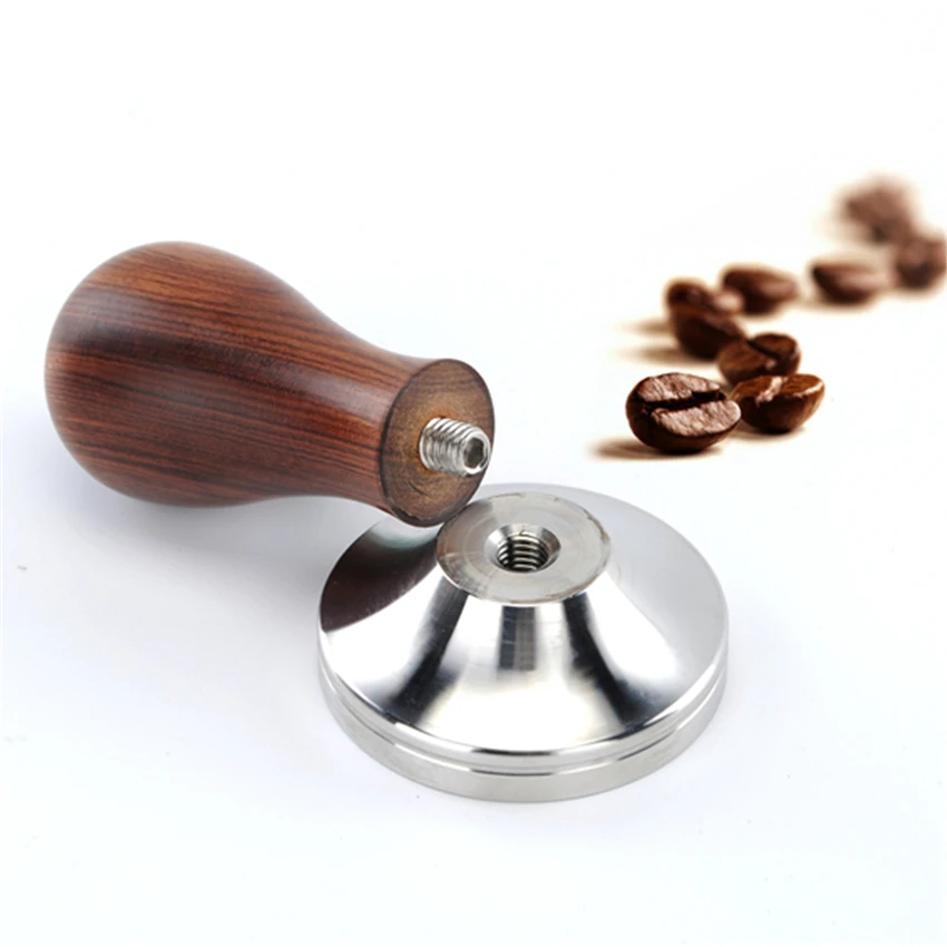51/53/54/58/58.35mm Wooden Handle Coffee Tamper Espresso Powder Flat Press Hammer Grinder Barista Tool | Дом и сад