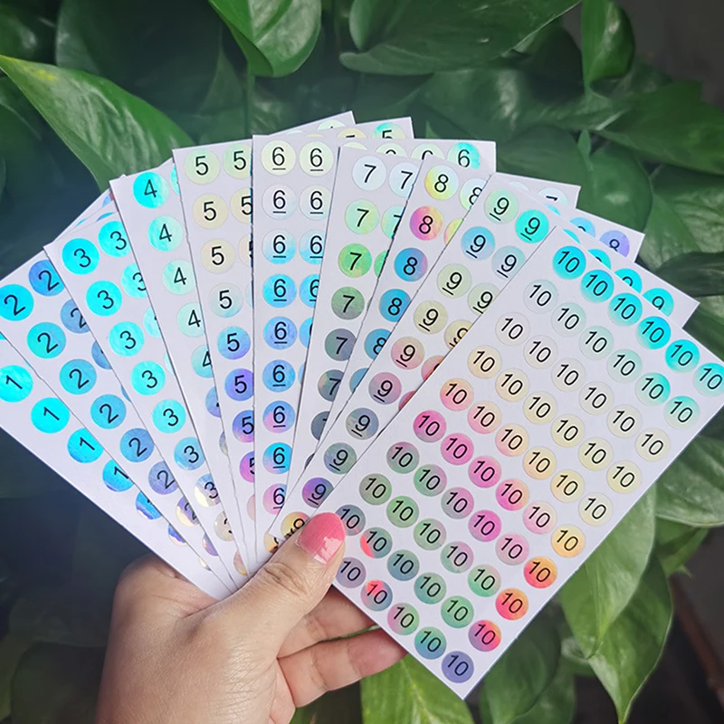 

Waterproof 1-500 Laser Number Label Stickers For Nail Polish Lipstick Color
