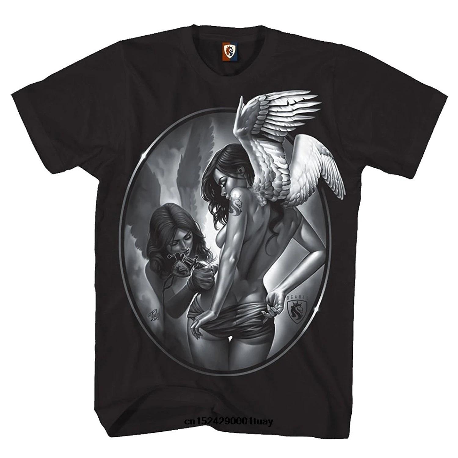 Летняя мужская футболка с коротким рукавом изображением ангелов таттин| |