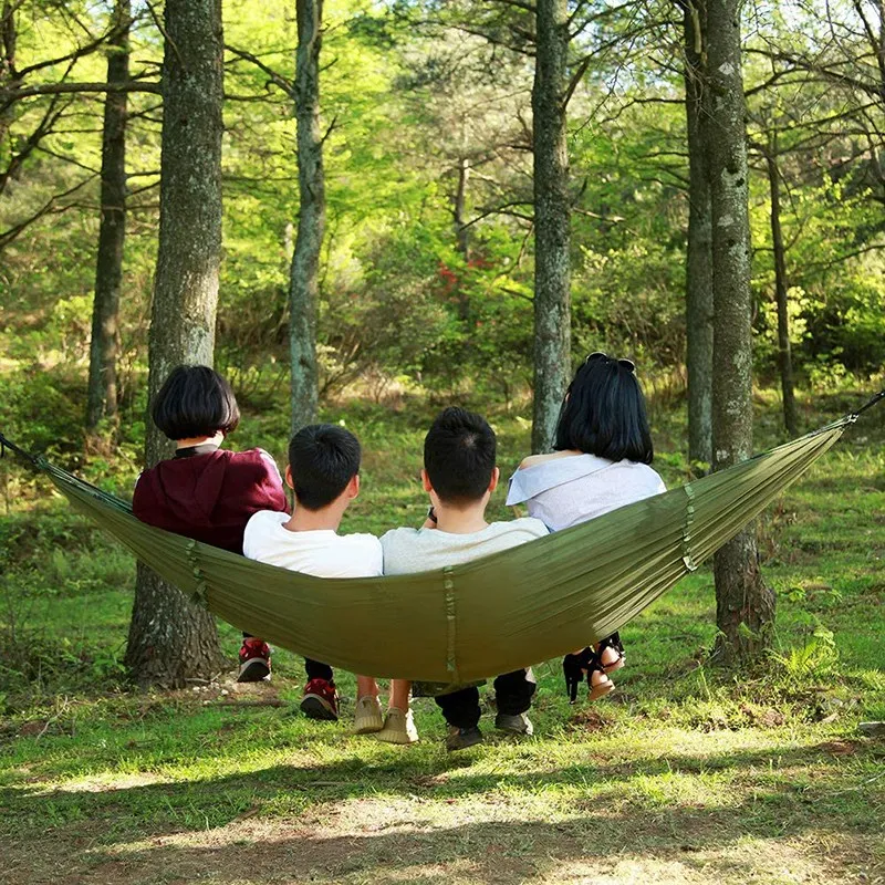 

Camping Hammock Portable Travel Hammock Double Camping Hammock with Mosquito Net and Rain Fly for Backpacking,Travel,Etc