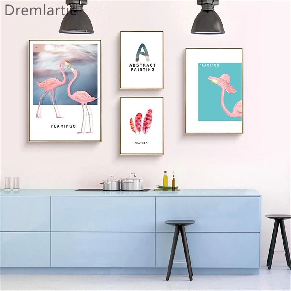 Фламинго перья розовыми перьями # парусиновая Женская постер из шелковой ткани