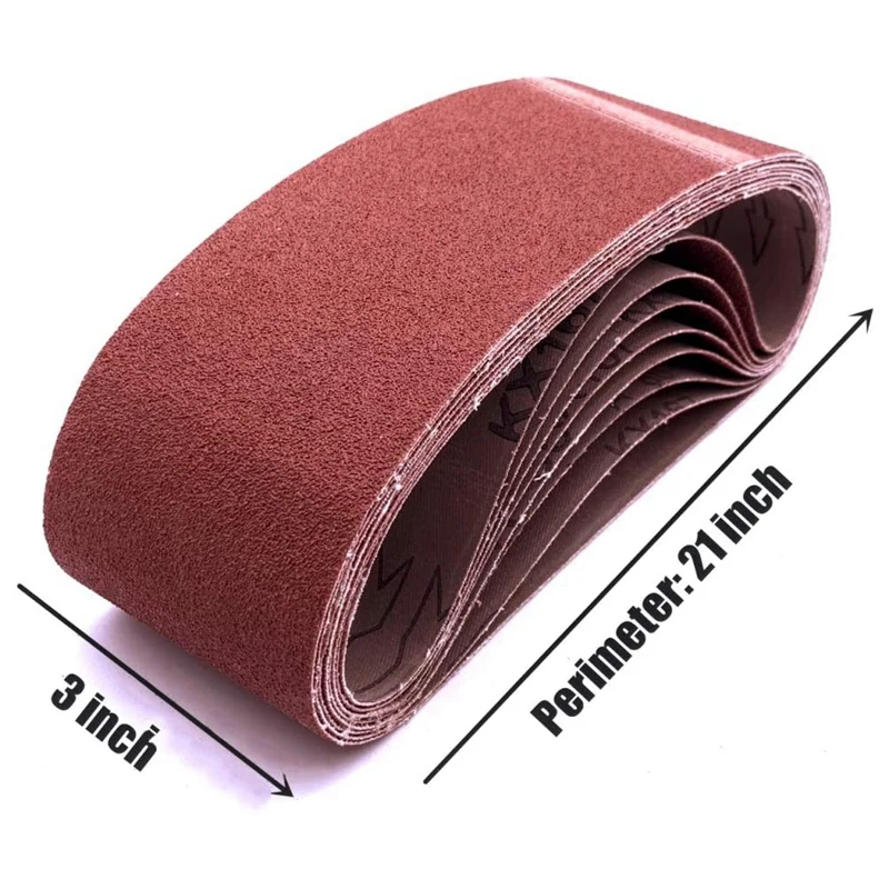 

18 PCS Sanding Belt Sander Belt 3X21-Inch, Aluminum Oxide (3 Each of 40 80 120 150 240 400 Grits) for Belt Sander