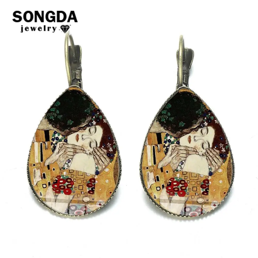 Классические серьги капельки SONGDA Густава Климта поцелуй в стиле ретро известные