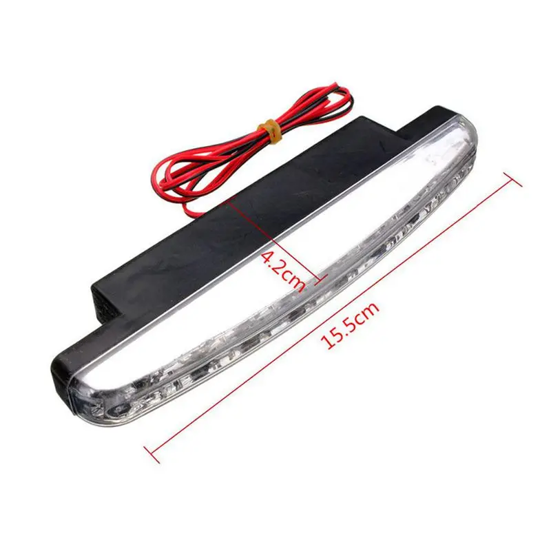 

Newest 2pcs High Quality Super White 8 LED Daytime Running Lights 12V DC Headlight Universal parking Lamp 12V