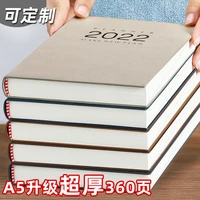 2022 new a5 notebook office 365 school supplies time planner schedule agenda notepad business soft leather meeting sketchbook