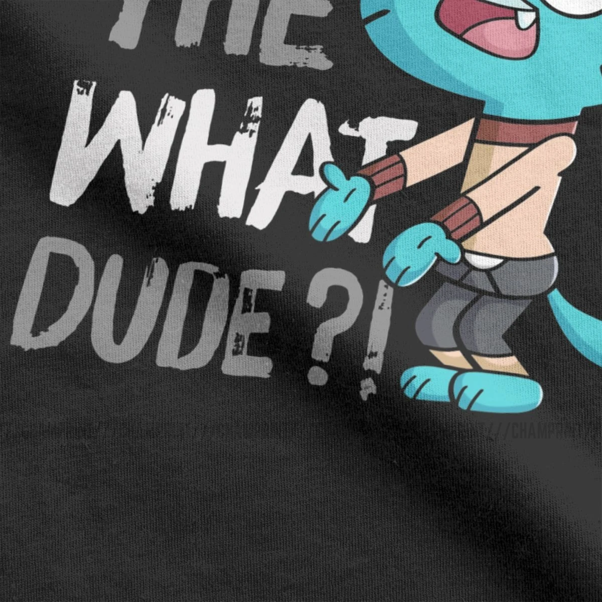 Men T-Shirt What The What Dude Creative Pure Cotton Tees Short Sleeve The Amazing World of Gumball T Shirt O Neck Tops Gift