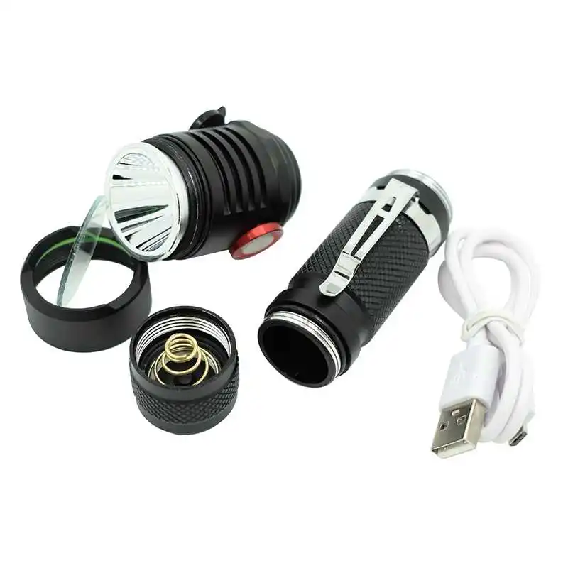 Тактический фонарь светодиодный перезаряжаемый от USB из алюминиевого сплава 18650