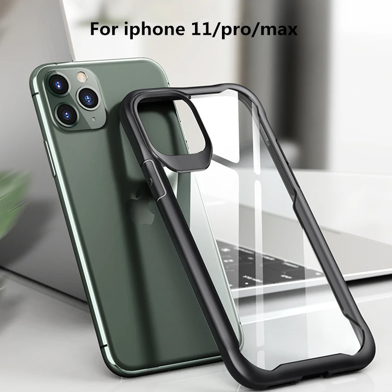 Для iphone 11 чехол прозрачный противоударный ТПУ+ PC чехол для телефона для iphone 11 pro max высокое качество