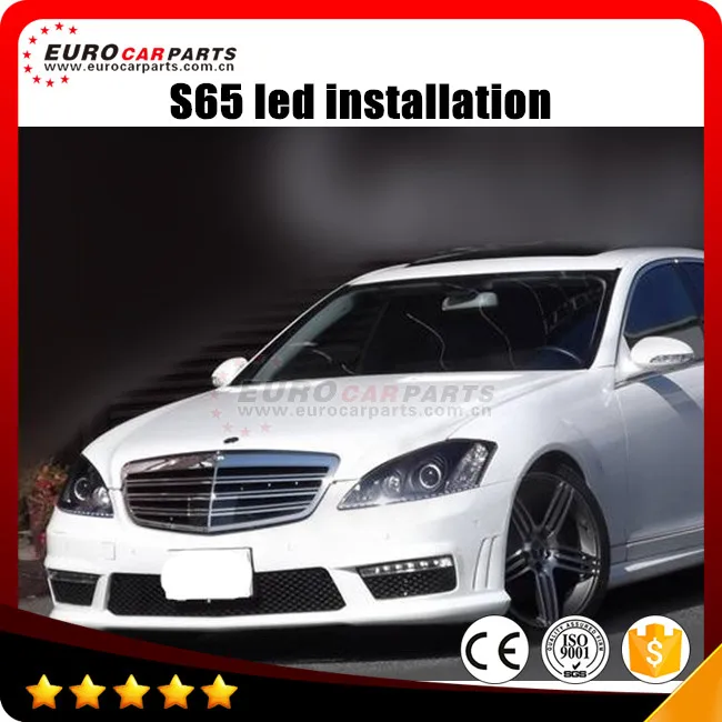 Дневные ходовые огни для Φ W221 S65 Style 1:1 Замена переднего бампера led | Автомобили и