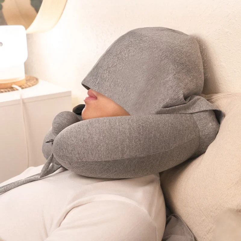 Headgear Удобный Xiaomi Эргономичный двойной дизайн горб u-образная Мягкая память путешествия портативный пресс тип надувная подушка для шеи - Цвет: Headgear