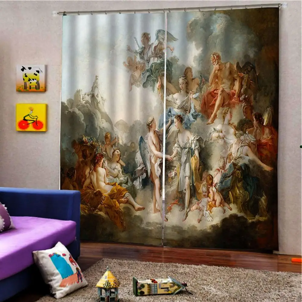 Европейский 3D занавески Ангел Дизайн для гостиной спальни украшения | Дом и сад