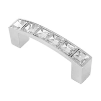 europe style square clear crystal rhinestone furniture door wardrobe cupboard cabinet drawer pull handle kitchen knobs