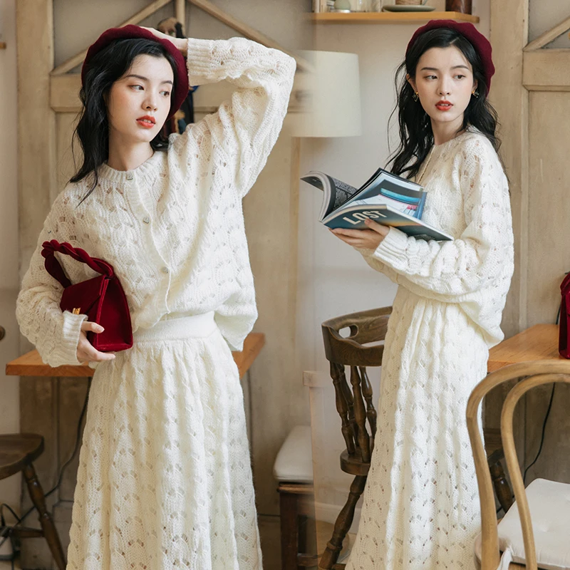 2019 Новая модная женская осенняя Свободная трикотажная двухкомпонентная