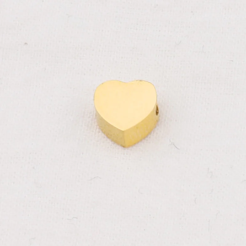

20Pcs/Lot 6*3mm Horizontal Heart Beads Charms Stainless Steel Mirror Polish Beads For DIY Making Necklace Bracelets Jewelry
