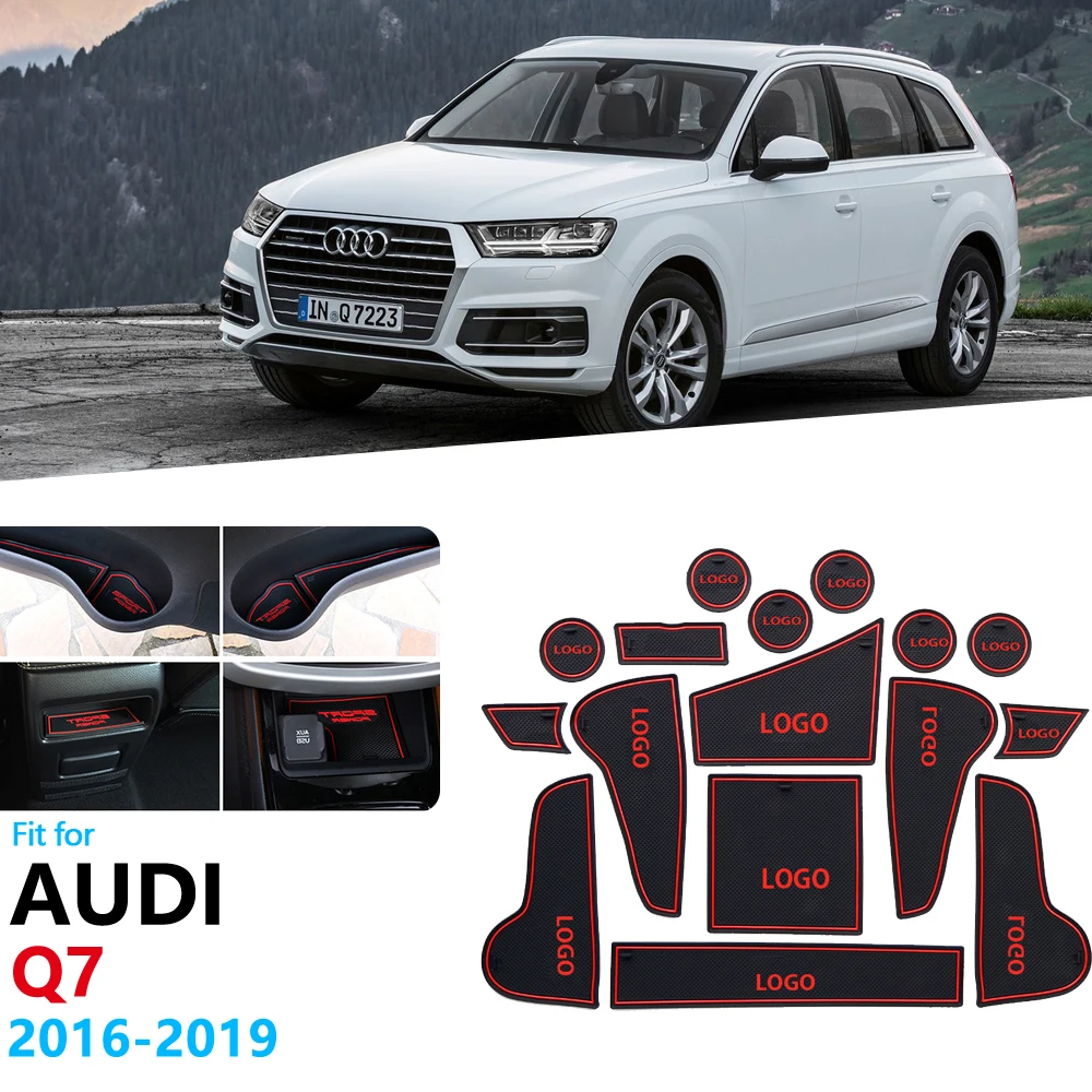 Противоскользящий резиновый подстаканник для ворот для Audi Q7 MK2 4 M, коврик для двери, наклейки, нескользящая накладка, аксессуары