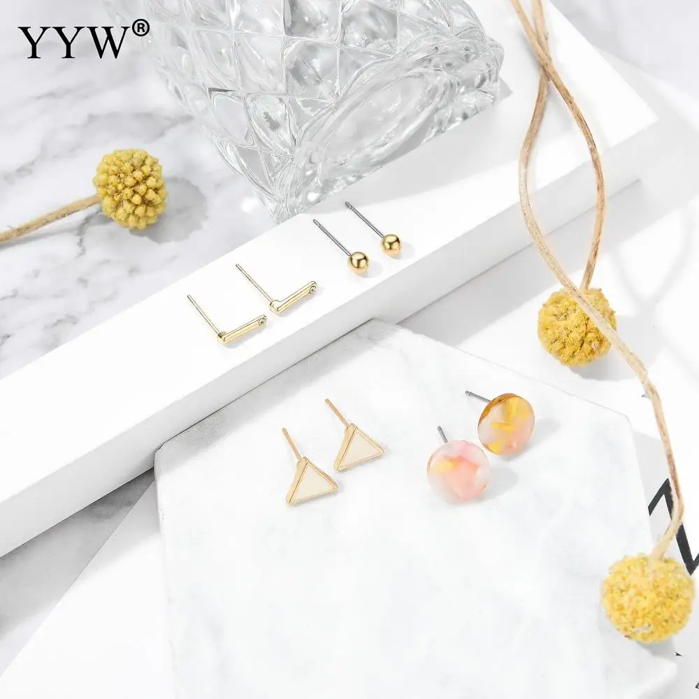 Европейский стиль 4 пары Золотая шпилька набор сережек женские вечерние сережки