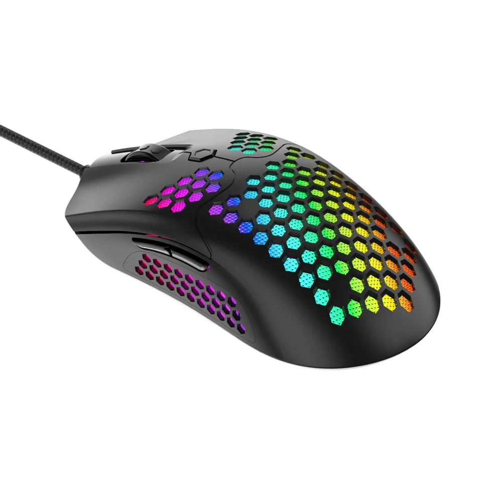 7 Button Optical Sensor Wired Gaming Mouse Hollowed Out For Computer Lightweight Smooth Glide ABS RGB LED Home Office USB | Компьютеры и