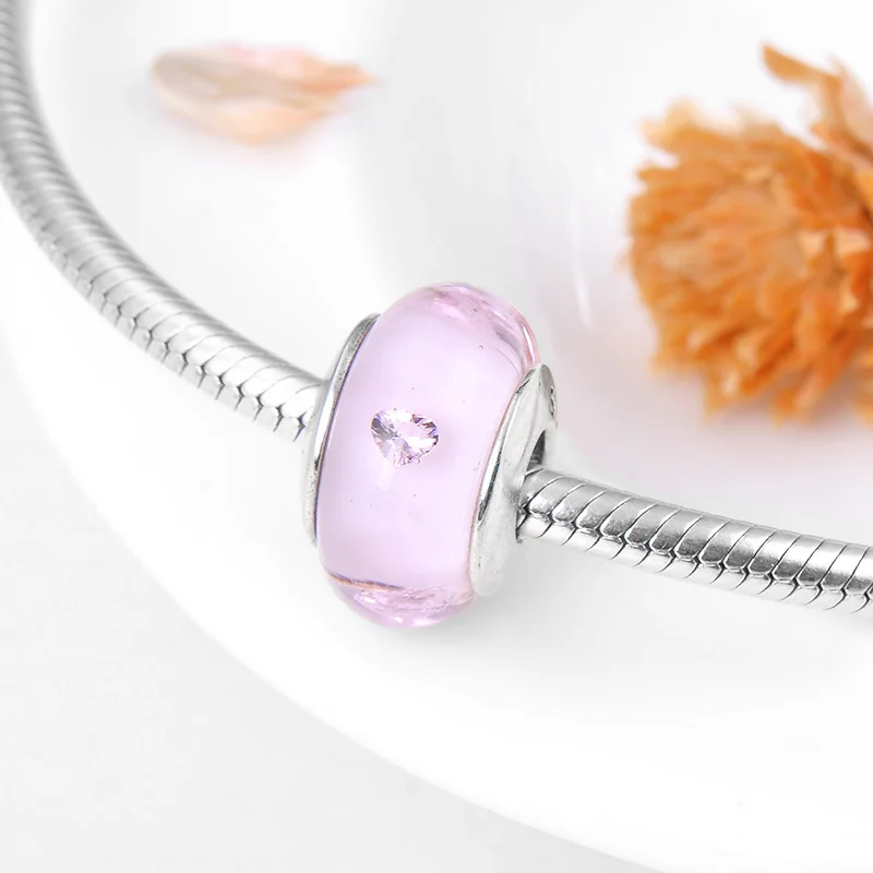 Высокое качество Стерлинговое Серебро 925 пробы розовый инкрустированный