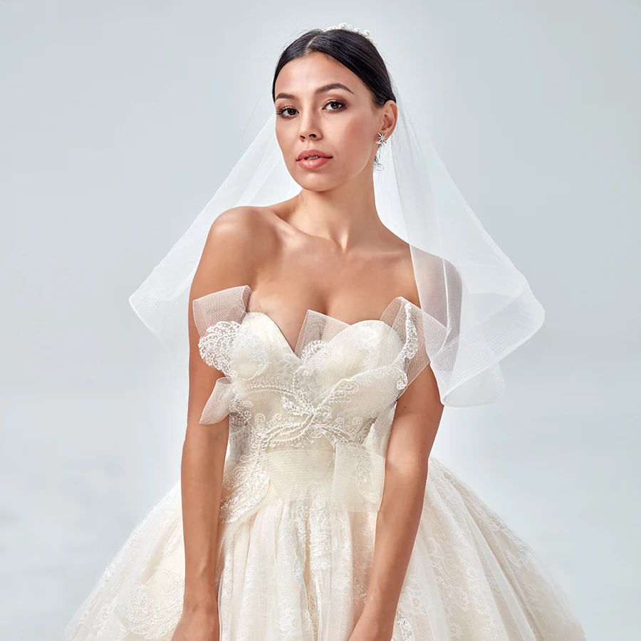Дизайн Новое свадебное платье Vestido De Noiva поезд на заказ размера плюс свадебное Тюлевое платье для свадьбы