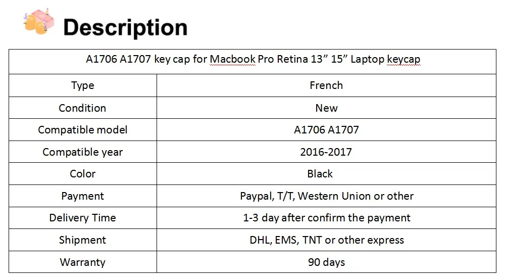A1706 A1707 Keycap для Macbook Pro retina 1" 15" Key cap Немецкий/Испанский/Турецкий/французский/японский/Великобритания/США/Корейский/Итальянский ключи