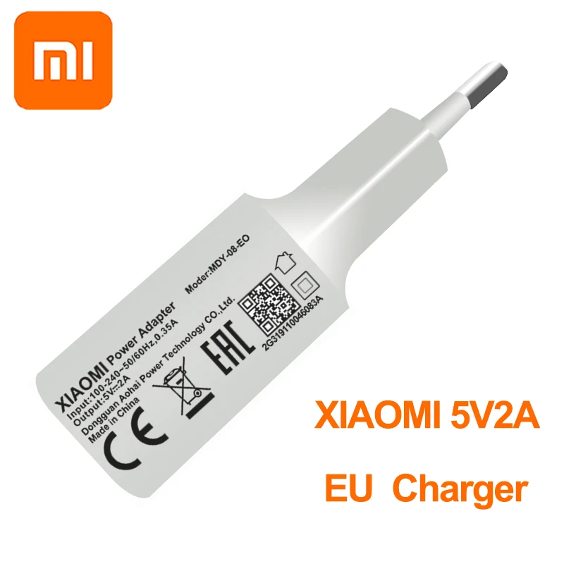 Оригинальное зарядное устройство XIAOMI 5 В 2 А USB адаптер для Mi 3 4 6 S F1 A1 A2 Redmi K20 3s 4A 4C 4X