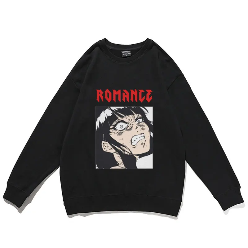 

Japan Anime Romance Sweatshirt Candle Punk Band Sign Pullover Round Neck Tops Men Women Fashion Personality Design Sweatshirts