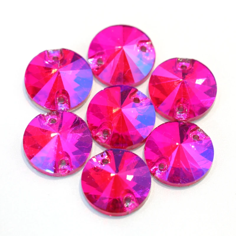 Цветные стразы круглые с плоской задней частью Rivoli украшения для свадебного