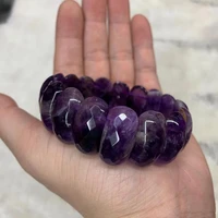 natural amethyst stone beads bracelet energy stone bangle gemstone jewelry for woman birthstone for aquarius for gift