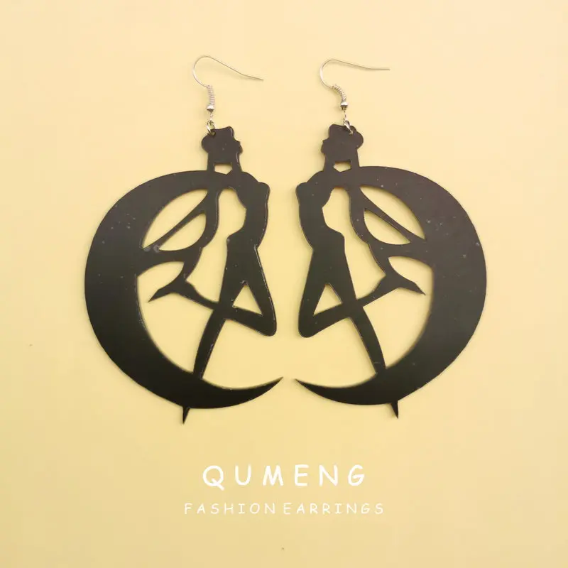 QUMENG японские Сейлор Мун большие серьги преувеличенные модные для женщин