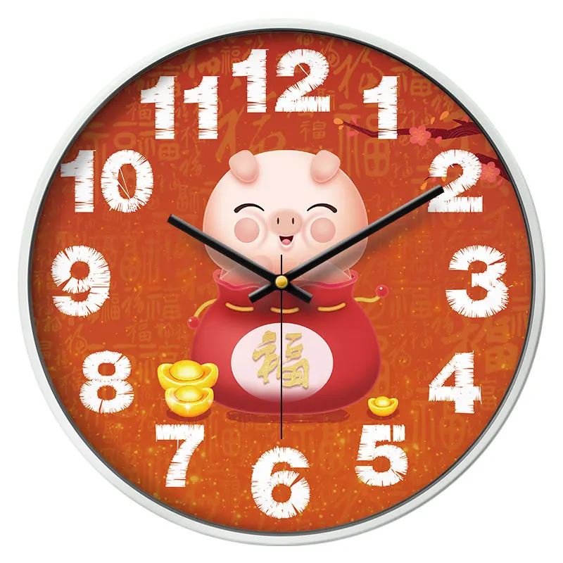 Красные большие настенные часы для гостиной 2019 креативные металлические