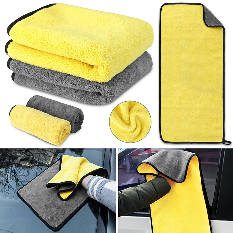 

800GSM Microfiber Car Wash Towel Cleaning Cloth Polishing Detailing Drying Rag Coral Fleece Cloth Double-sided Hemming Car Care