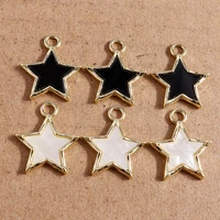 5pcs 1720mm trendy enamel star charms for jewelry making girls cute drop earrings pendants necklaces diy keychains accessories