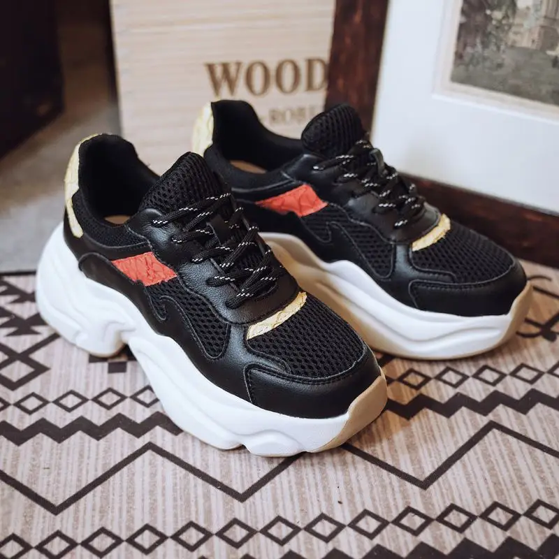 Женские кроссовки CoolCept модные повседневные из натуральной кожи на толстой