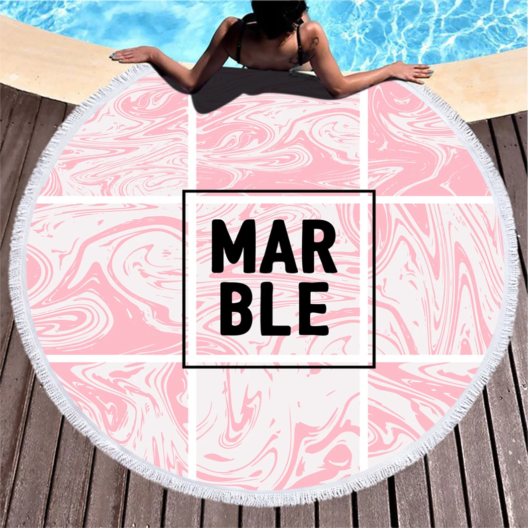 Мраморное розовое акриловое пляжное полотенце абстрактная живопись микрофибра