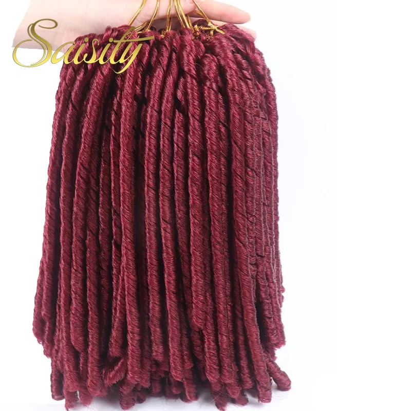 Saisity мягкие искусственные локоны в стиле crochet волос Плетение Волос ямайский
