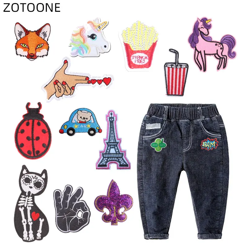 ZOTOONE гладить на пришить нашивки в виде животных передачи тепла для oдeждa джинсoвыe