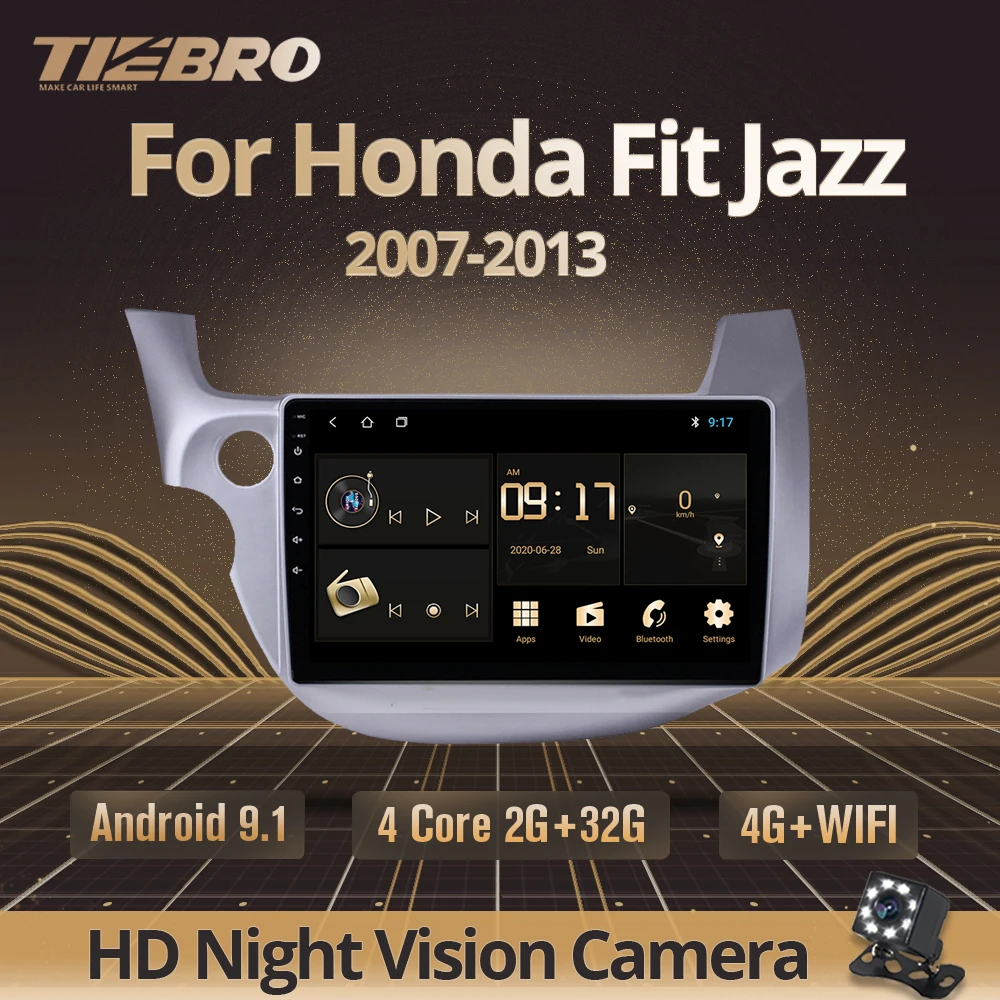 Автомобильный мультимедийный видеоплеер TIEBRO 2DIN Android 9 0 2 Гб + 32 ГБ для HONDA FIT JAZZ 2007 2013