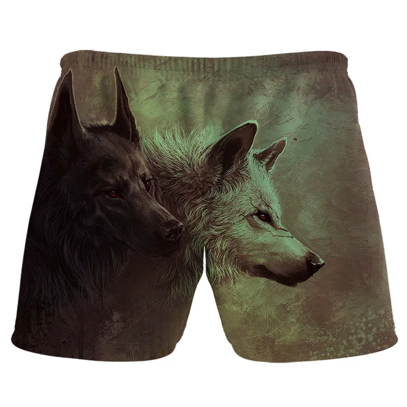 

Boys 3D Cool wolf Print Shorts Kids Cartoon Polyester Shorts Girls Children Summer Beach Loose Shorts Casual Pants 4-14Yrs Hot