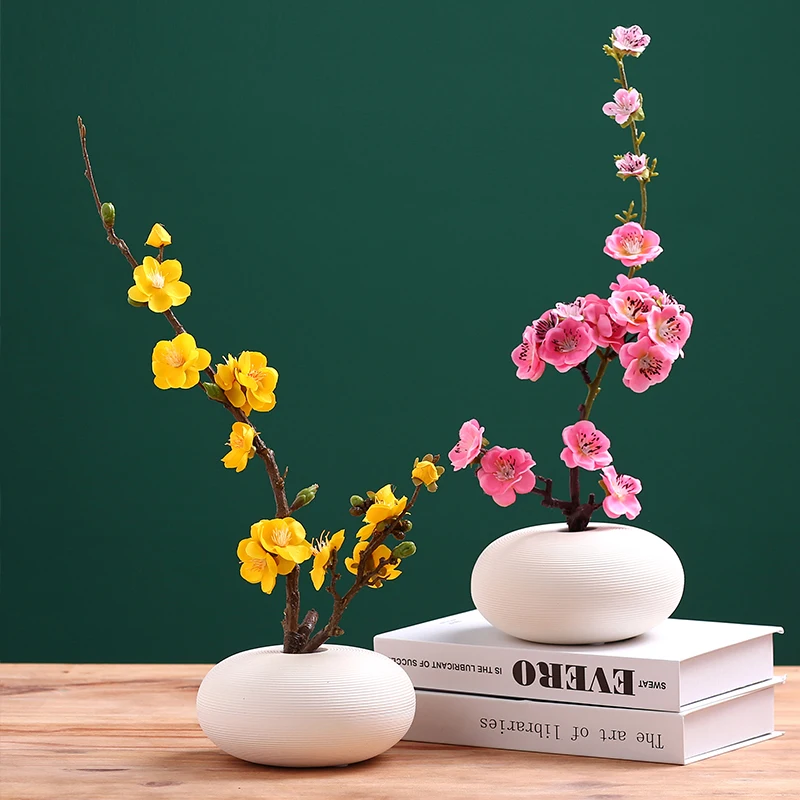 

Chinese Zen Classical Plum Flower Vase Set Artificial Flower Decoration TV Cabinet Home Decoration Living Room Floral Decoration