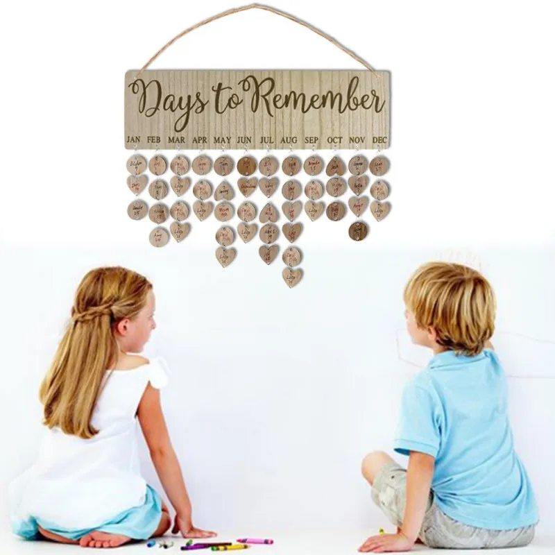 

Birthday Gifts Family Birthday Board Reminder Wall Wooden Calendar Listing Home Decoration