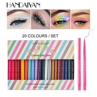 handaiyan 20 colors eyeliner gel pencil kit makeup colored eye liner cream pen easy to wear waterproof white yellow red cosmetic