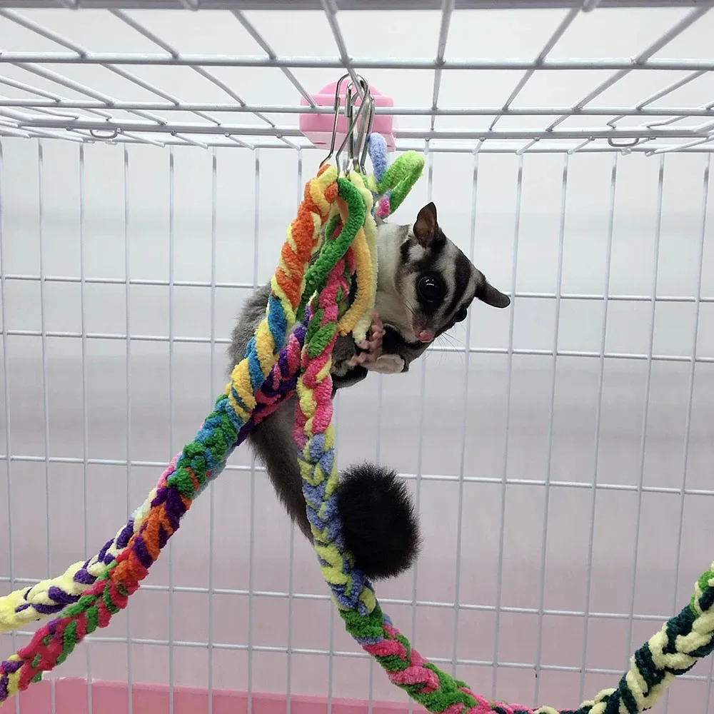 

Bird Toy Suspension Bridge Rope Climbing Fun Small Parrot Color Climbing Cotton Rope Bird Cage Accessories Bite Toy Swing Chew