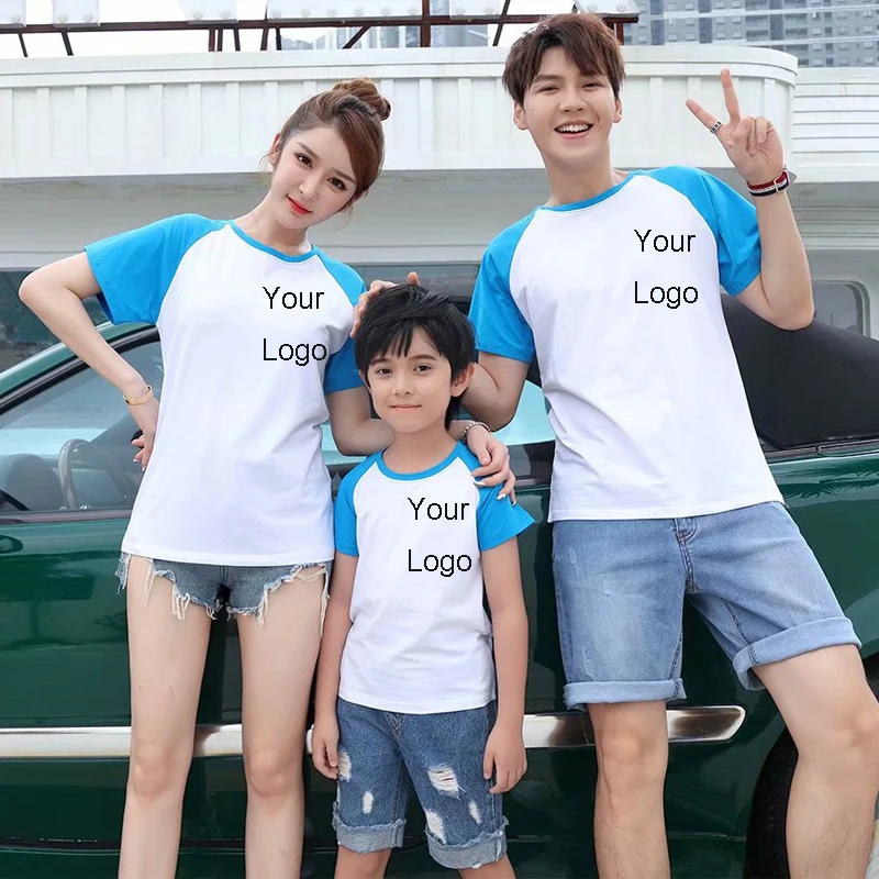 

Factory Price！1pcs Free Logo Design Logo/Picture Custom Men women Child Family DIY T shirt Short sleeve T-shirt