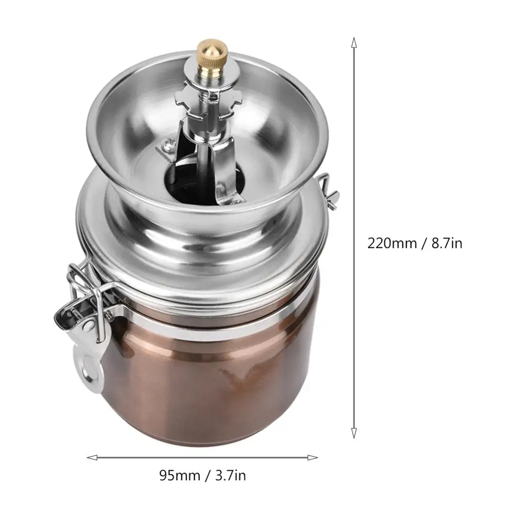 Портативная ручная кофемолка из нержавеющей стали с деревянной ручкой гайки для