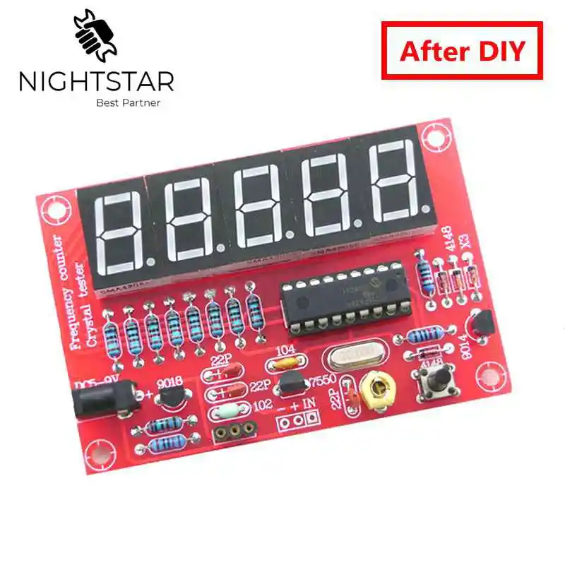 Кварцевый генератор счетчик частоты тестер DIY Kit 5 цифр Разрешение измерители частоты Frecuencimetro 1Hz-50 МГц