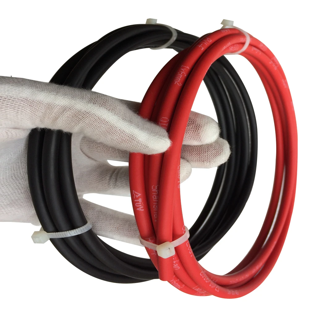 16mm2 солнечный pv кабель красный черный PV солнечный кабель 10mm2 6mm2 используется для решетки и подключения к сетке PV системы