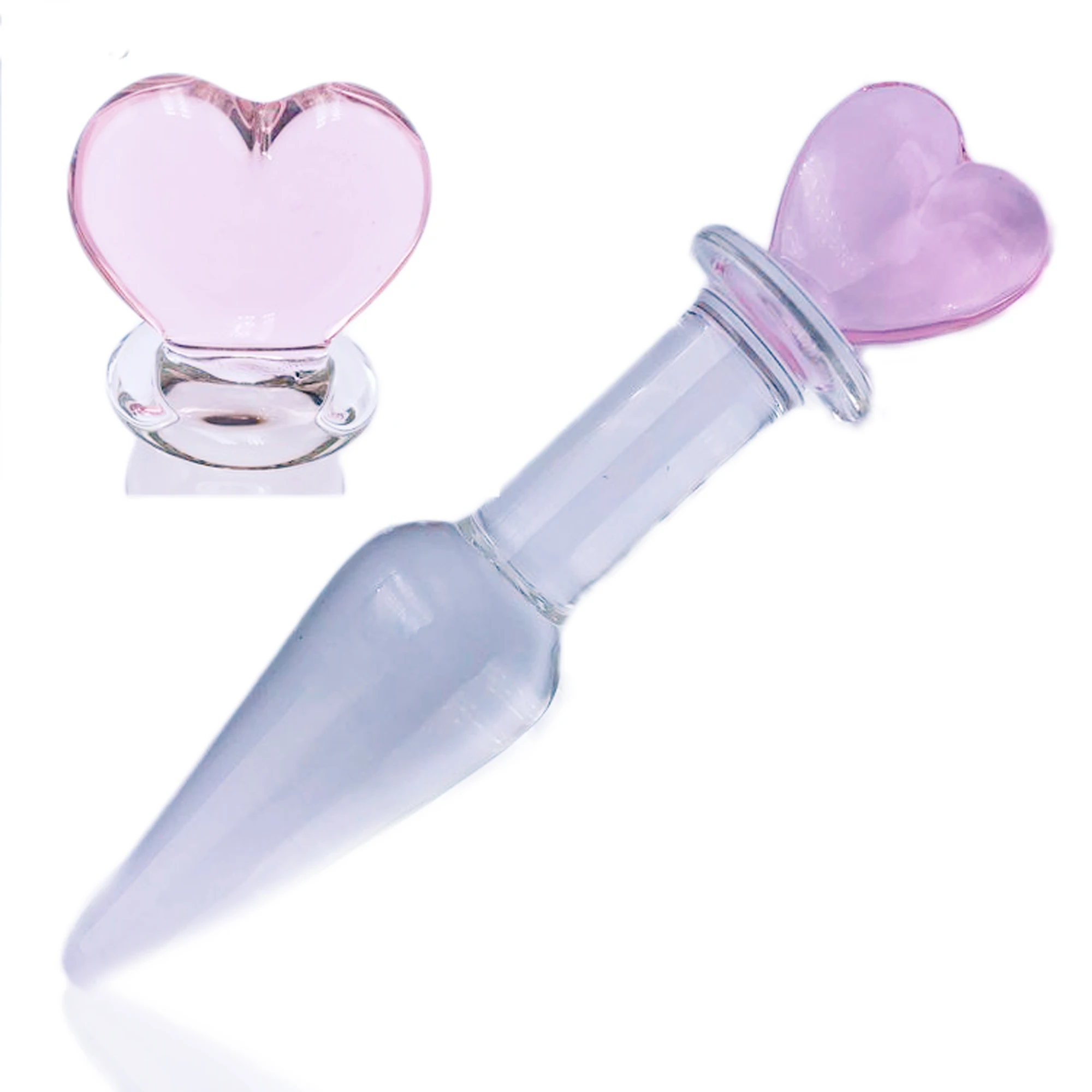 Heart glass anal plug pink bullet Female Pleasure masturbation lesbian Gspot Stimulation buttplug adult Sex Toys For Women | Красота и