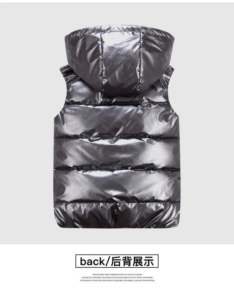 

Women Winter Down Cotton Vests Hooded Short Bright Color Vest Sleeveless Female Plus Size Lightweight Waistcoat Jackets Coats